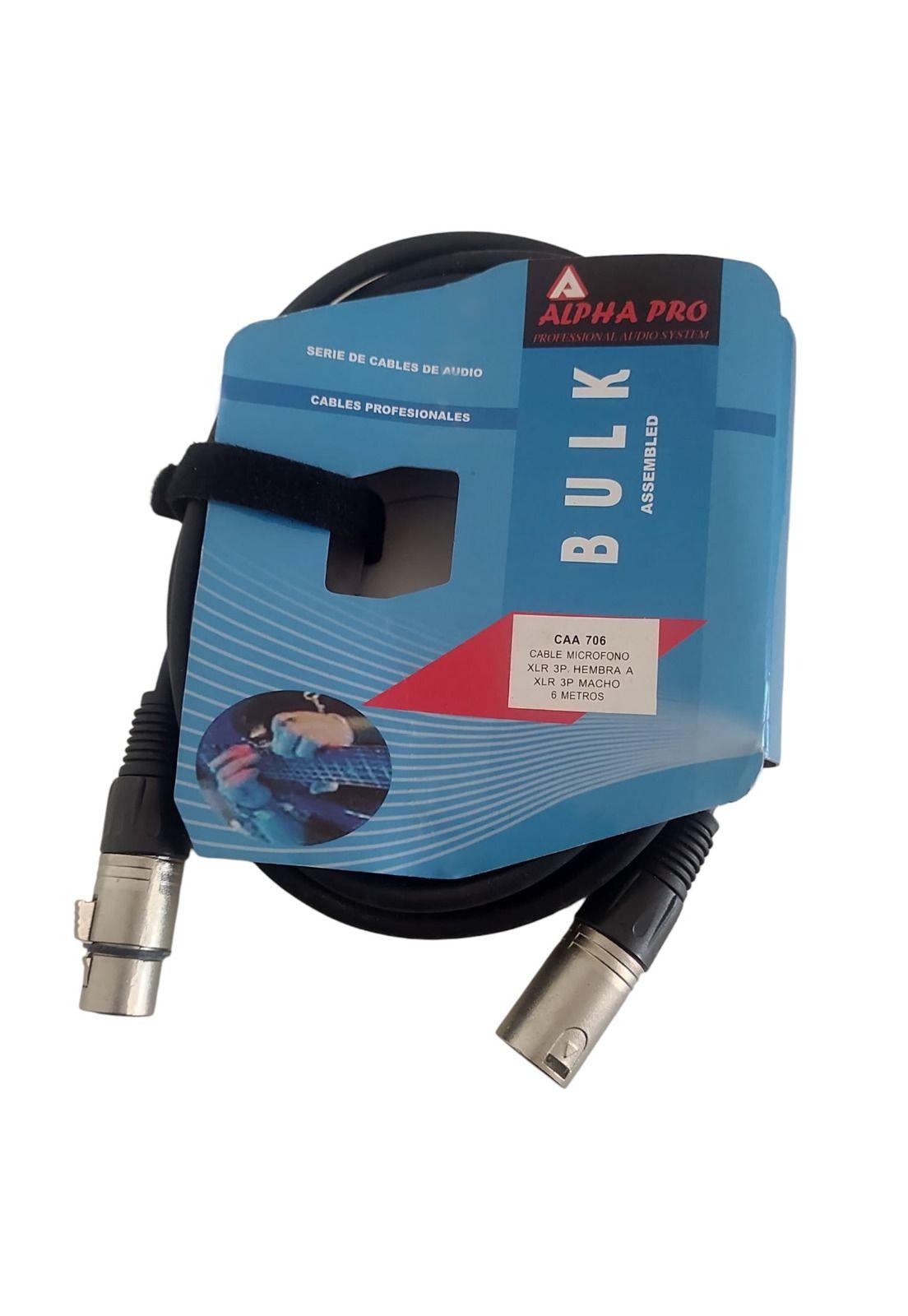 Cable XLR Microfono/Audio 6mt Alpha Pro BULK CAA-706-1