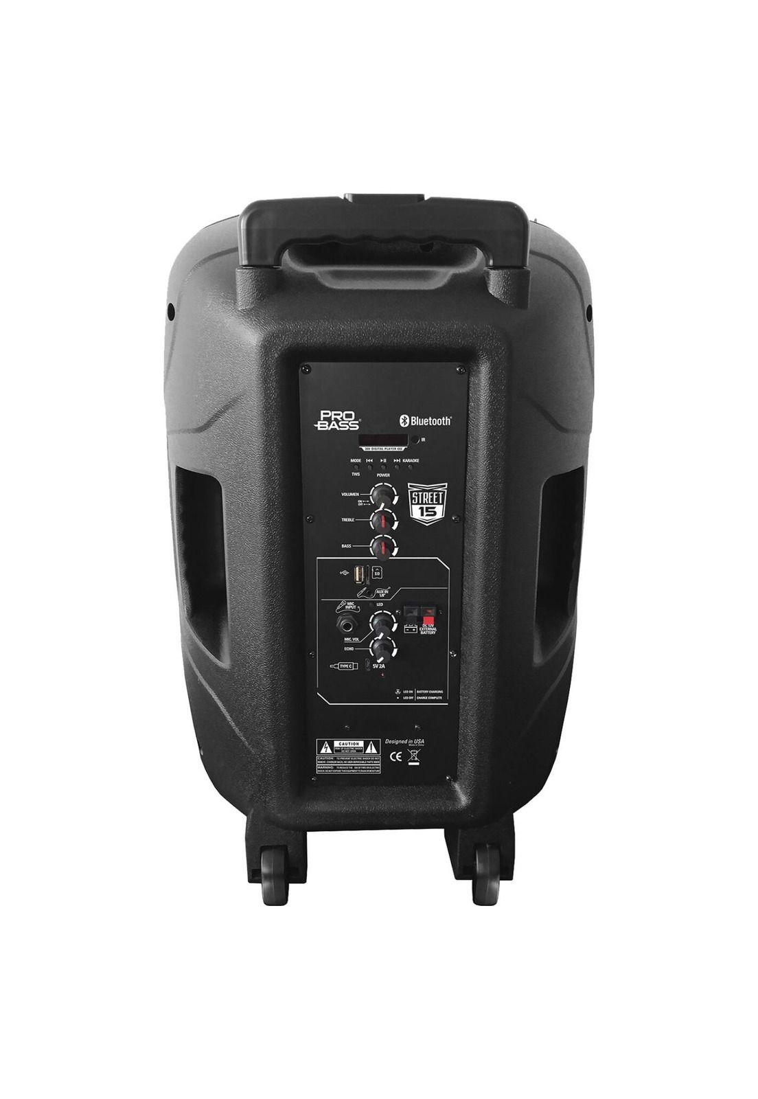 Parlante Portatil Karaoke Probass Street 15-3