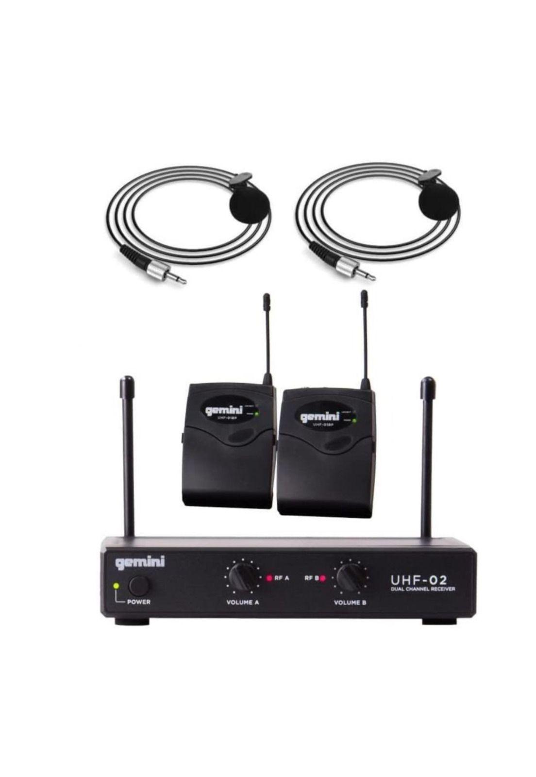 Sistema Inalambrico Lavalier Doble Gemini UHF-02HL-S34-0