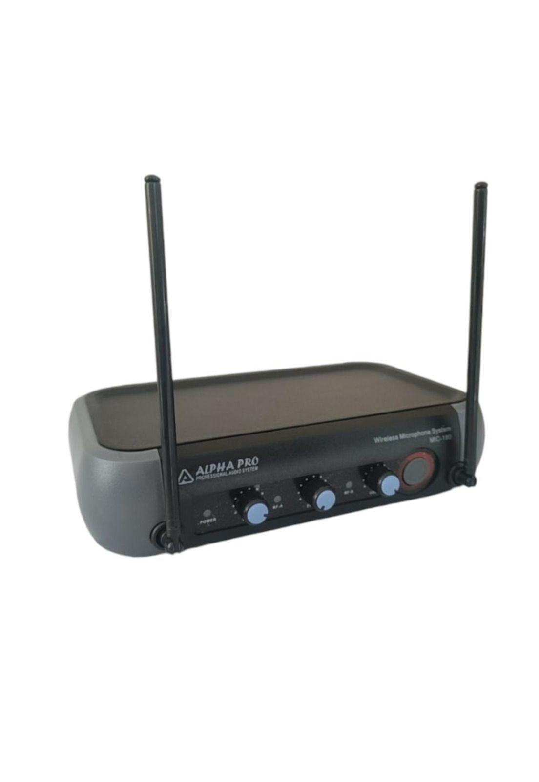 Sistema Doble Microfono Inalambrico de Mano Alpha Pro MIC-180-1