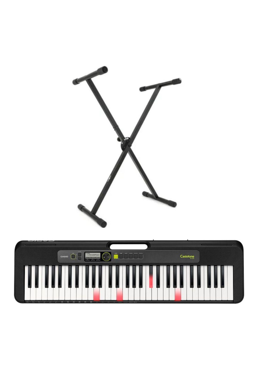 Pack Teclado Casio LK-S250 BK + atril de tubo simple-0