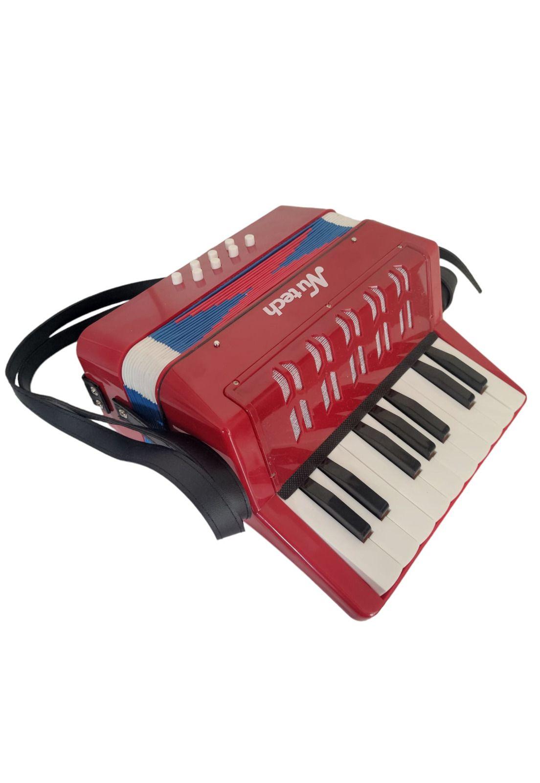 Acordeon Infantil 17 Notas Nutech 5410 Rojo-0