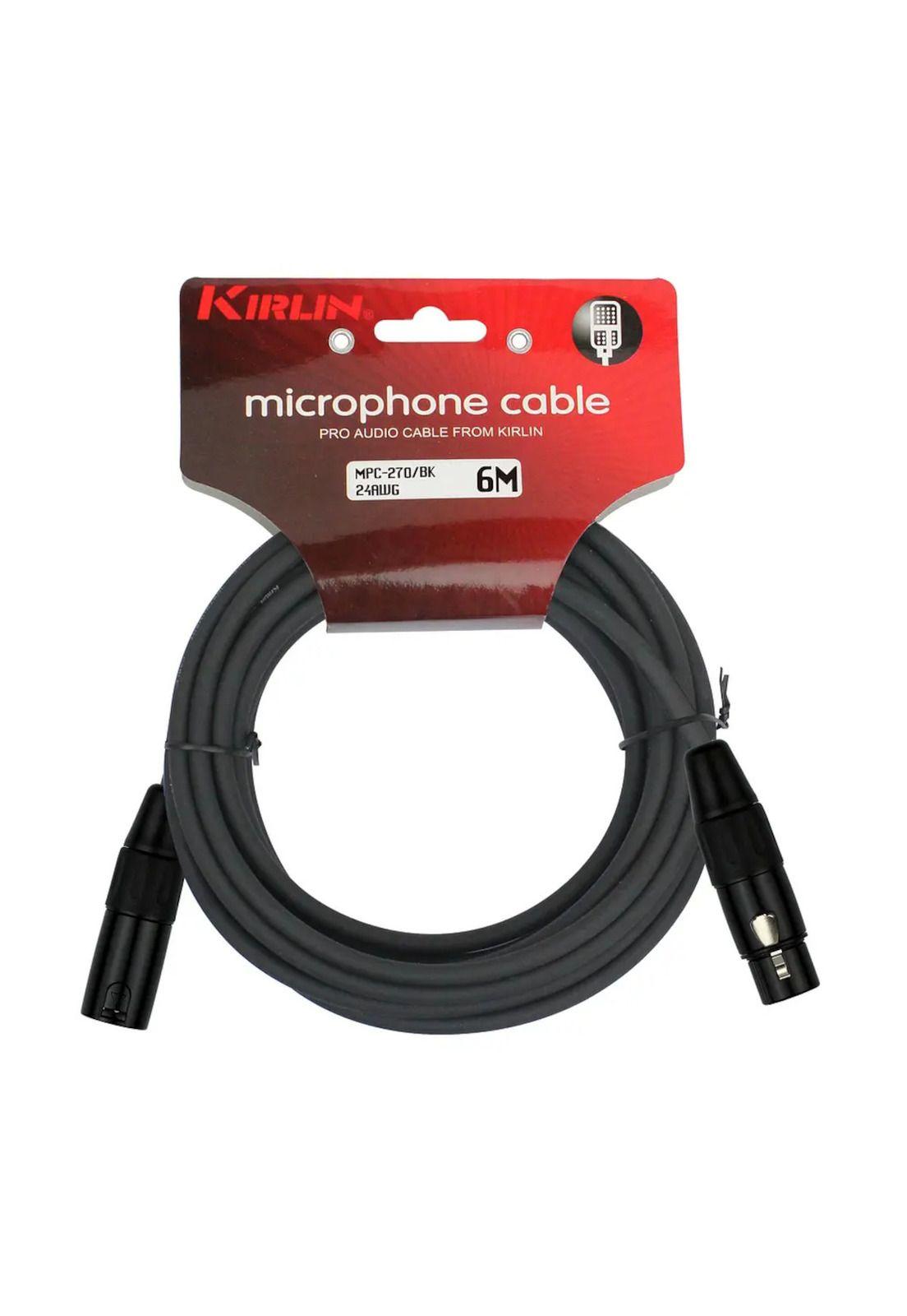 Cable de microfono XLR 6 metros Kirlin MPC-270-6M/BK-0