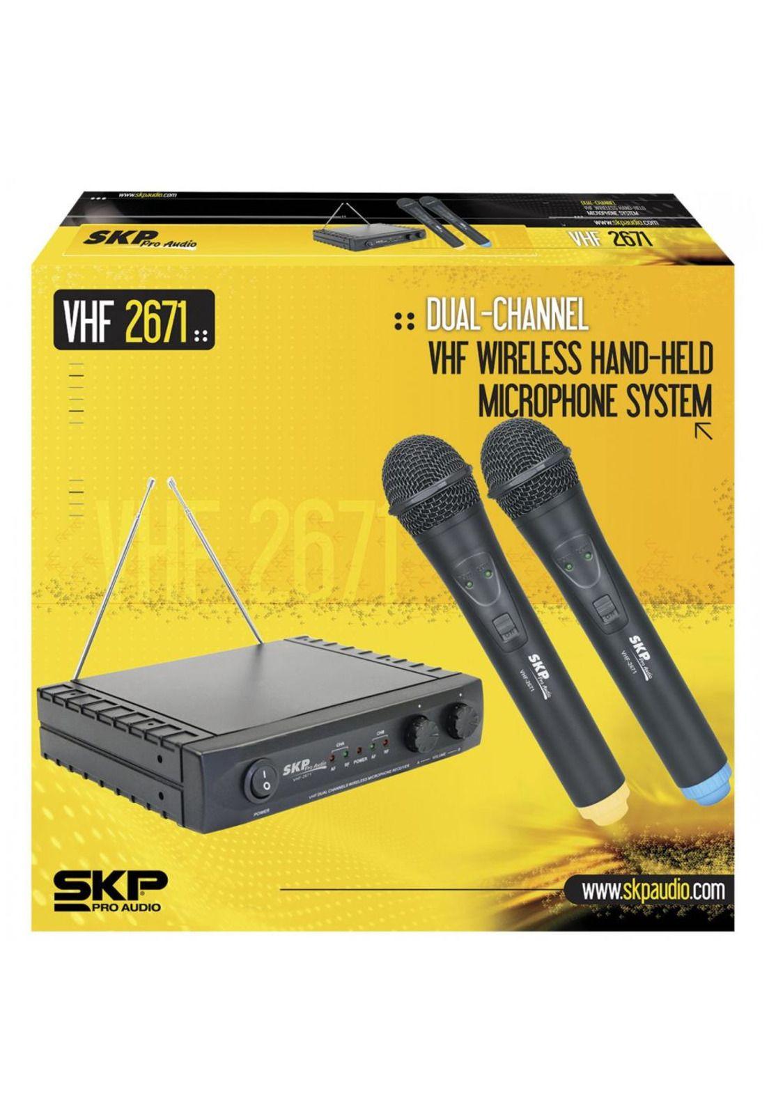 Sistema Inalambrico Dual de Mano SKP VHF 2671-1