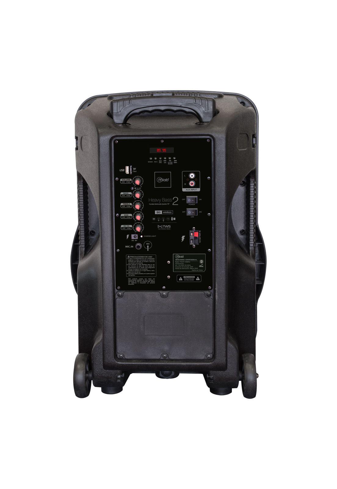 Parlante Portatil con atril y proyector LED Mlab Heavy Bass 2-2