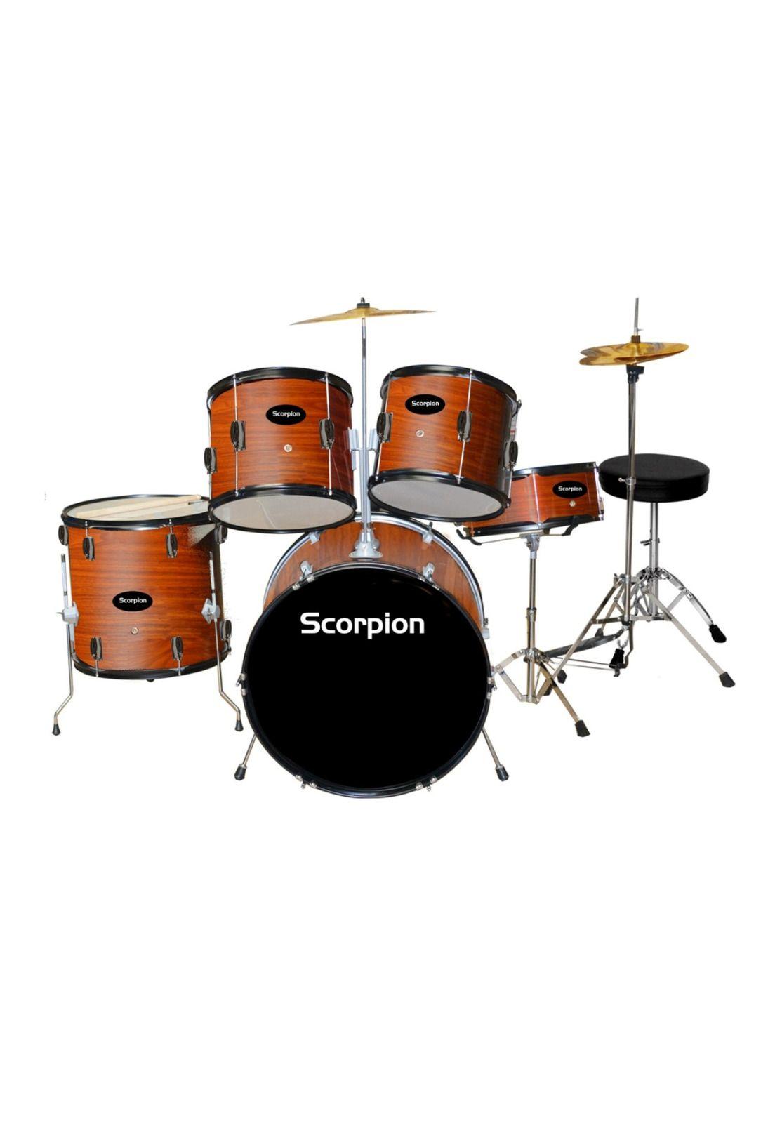 Bateria acustica de 5 piezas Scorpion BSC-405 Natural-0