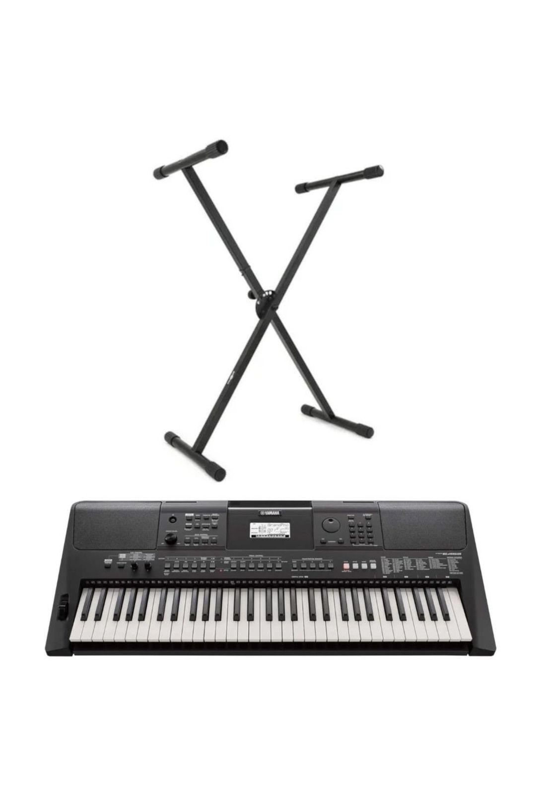 Pack Teclado Yamaha PSR-E463 + atril de tubo simple-0