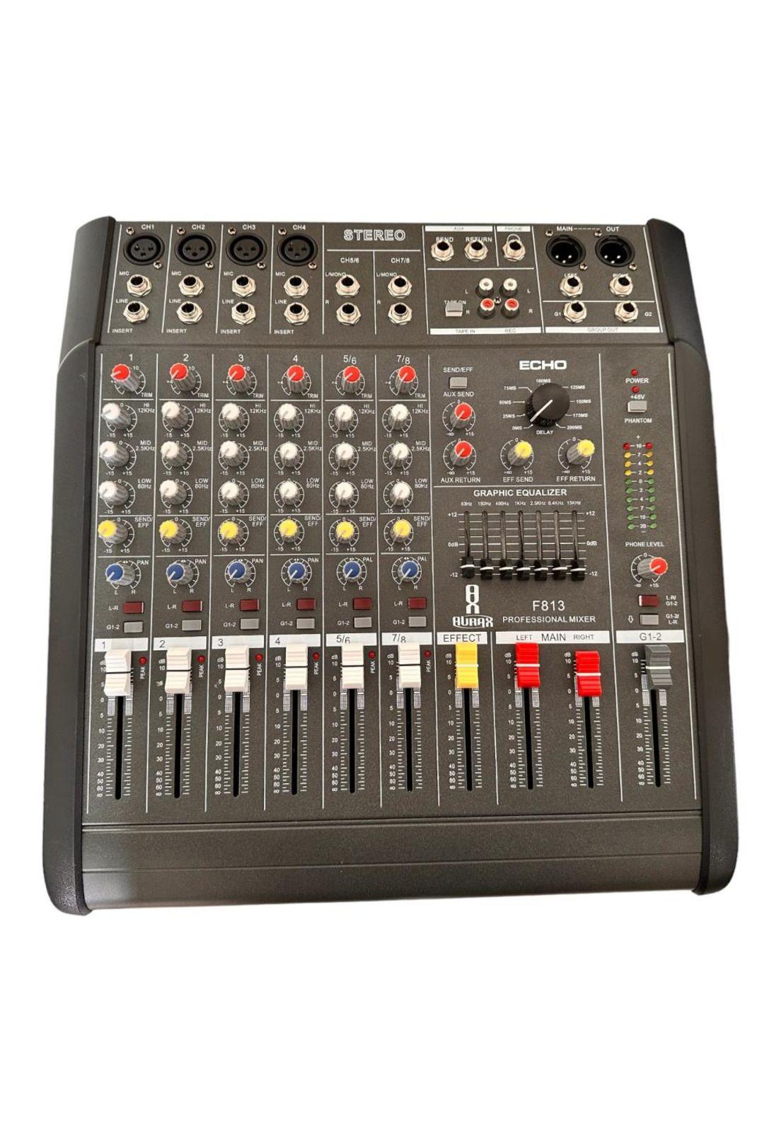 Mixer Amplificado 8 Canales Aurax F813-0