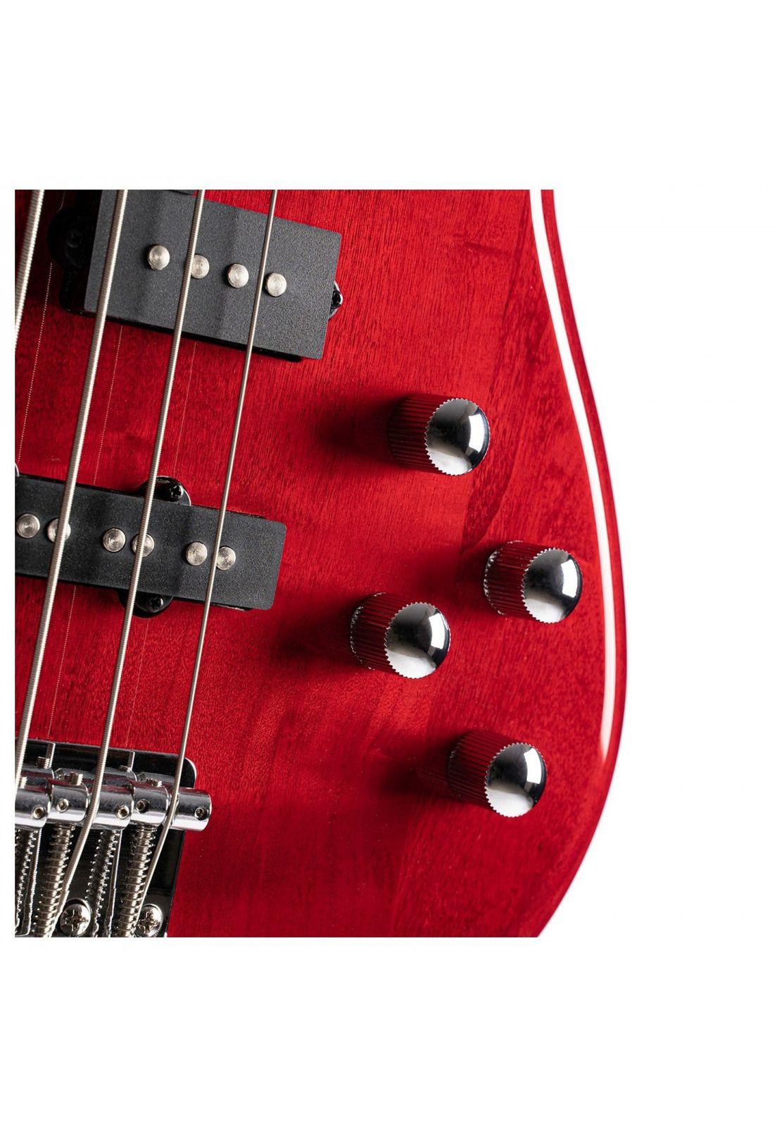 Bajo electrico Cort Action Bass Plus Trans Red con funda-2