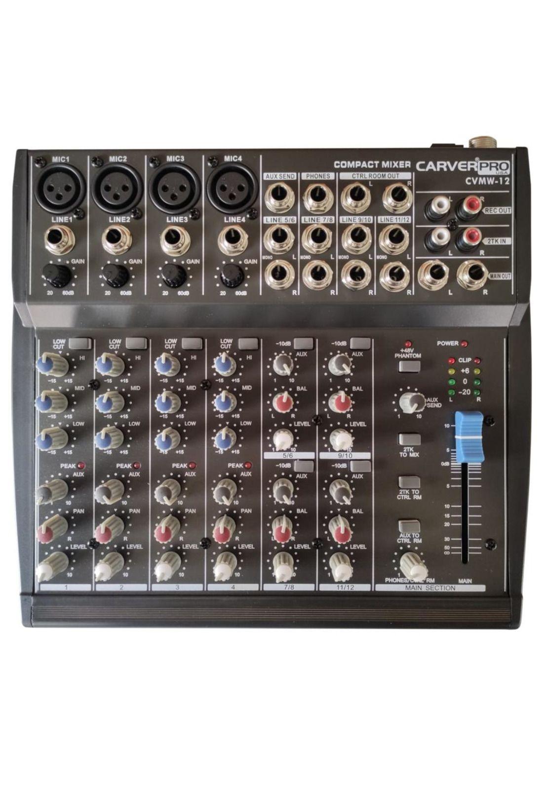 Mixer Analogo 12 canales CarverPro CVMW-12-0