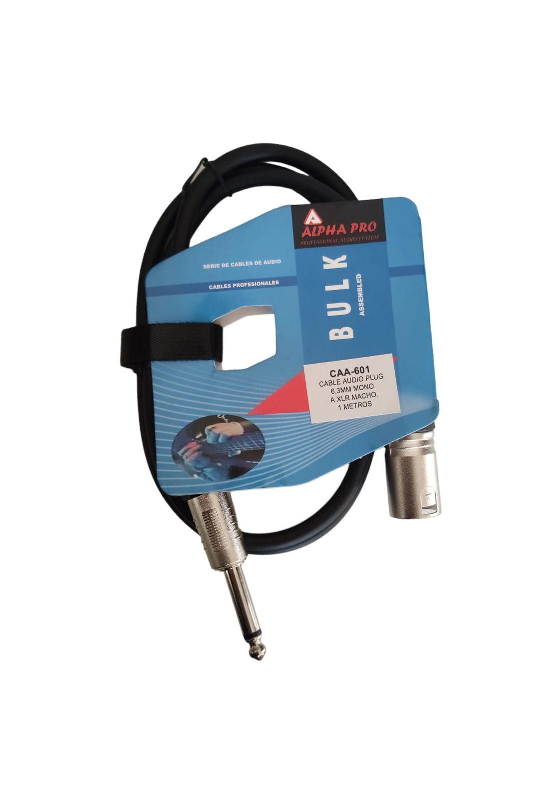 Cable XLR-Plug 6,3mm de 1mt Alpha Pro BULK CAA-601-1