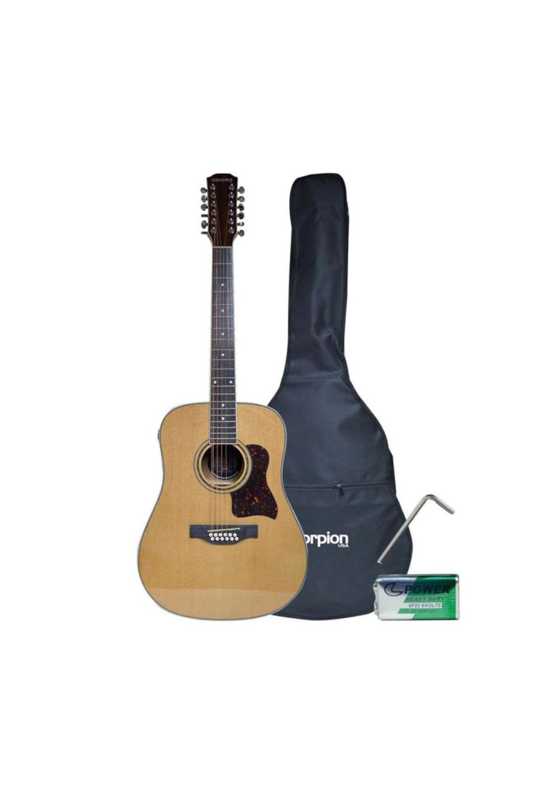 Guitarra 12 cuerdas electroacústica Scorpion SCG-12 EQ-N-1