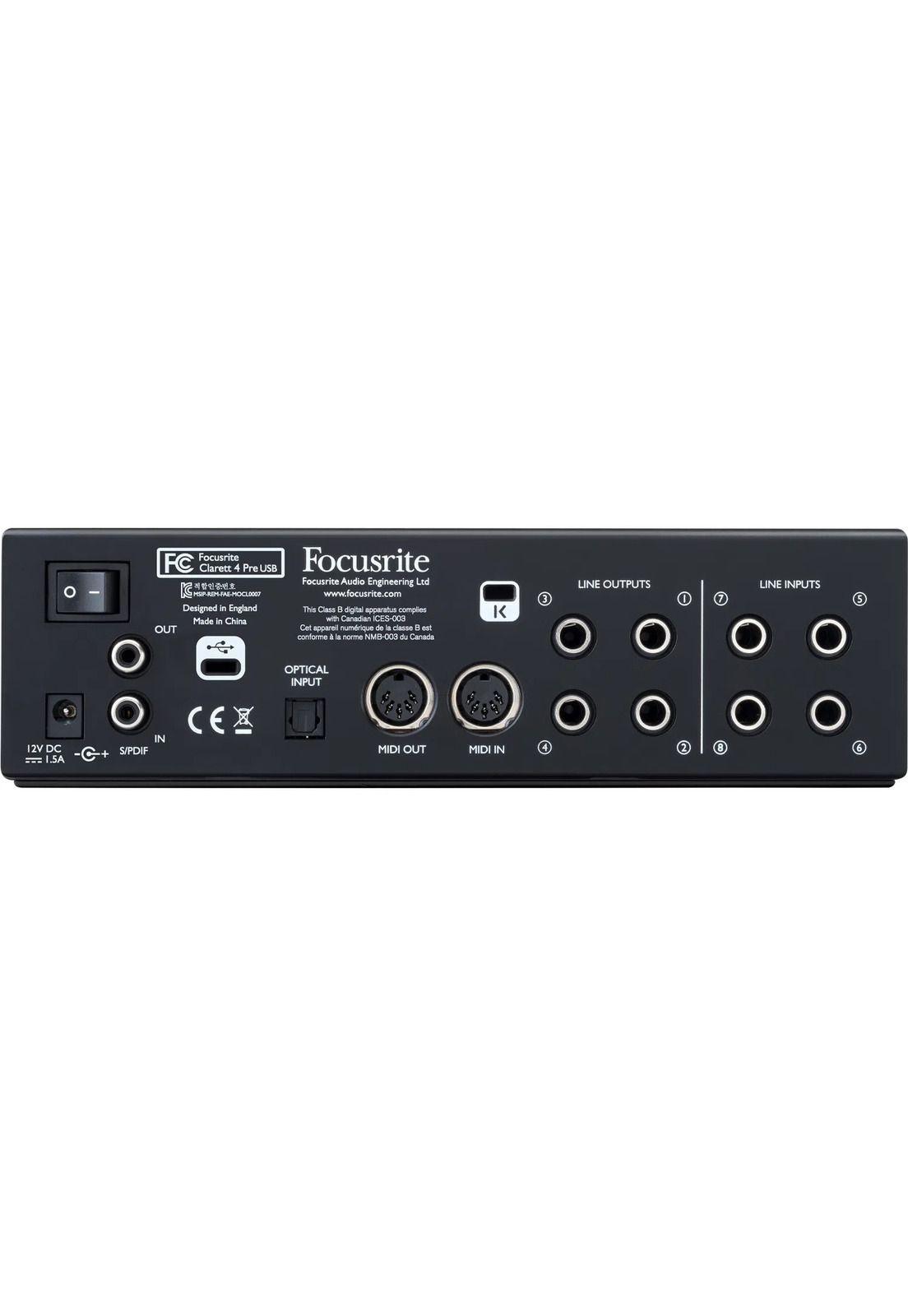 Interfaz de Audio Focusrite Clarett 4Pre USB-2