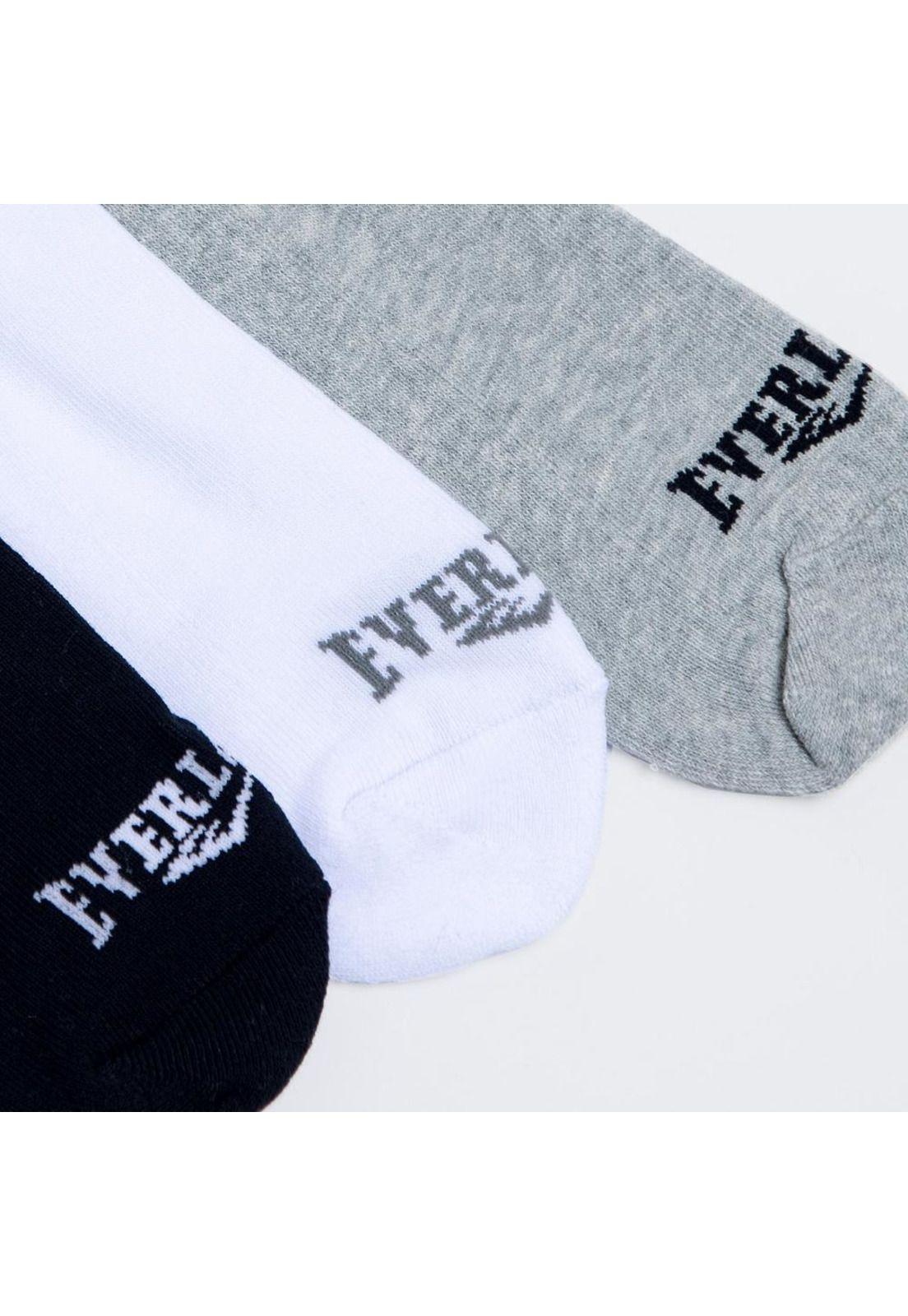 Tripack Calcetines Crew Negro-Blanco-Gris Everlast-5