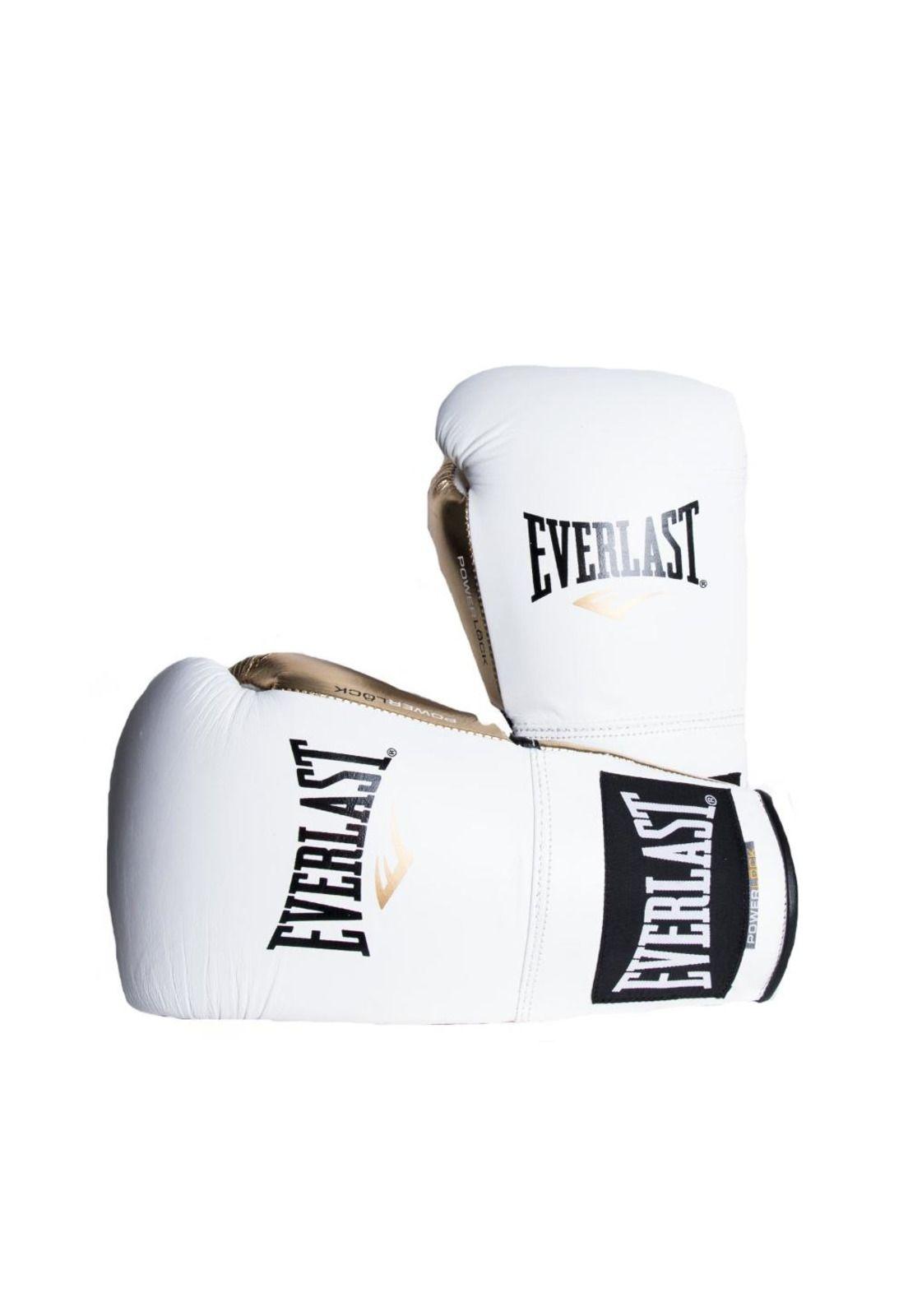 Guantes De Box Powerlock Laced Blanco Dorado Everlast-1