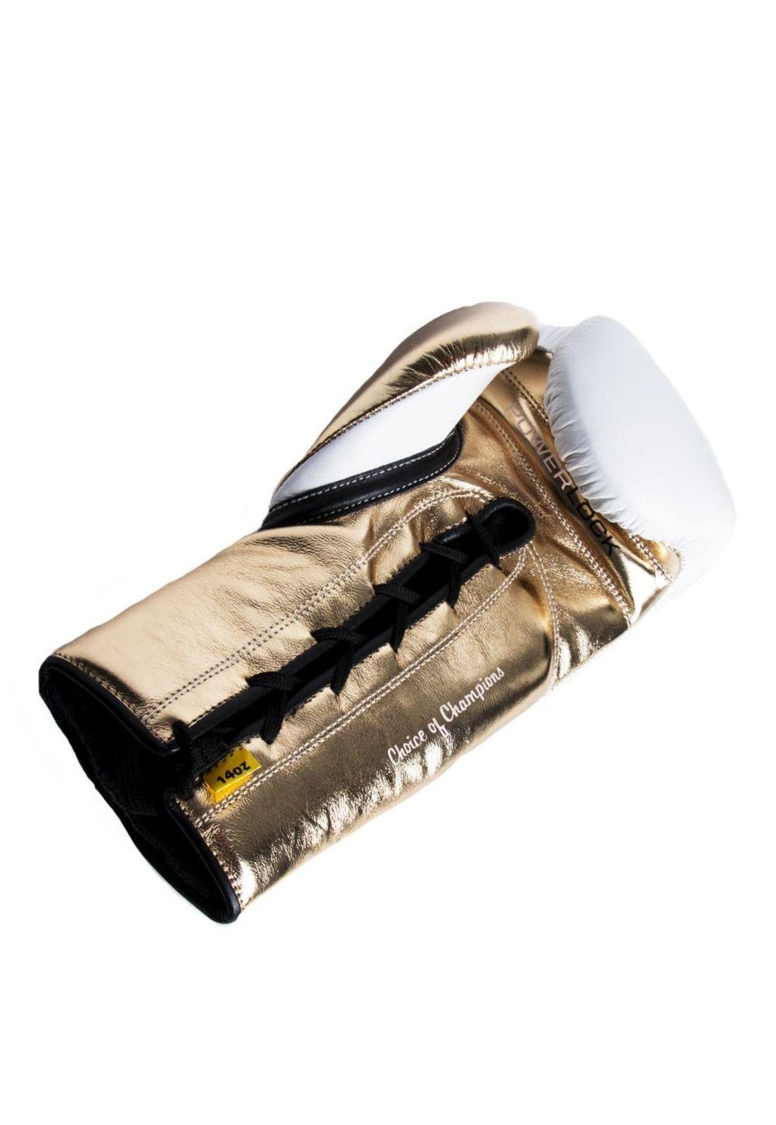 Guantes De Box Powerlock Laced Blanco Dorado Everlast-3
