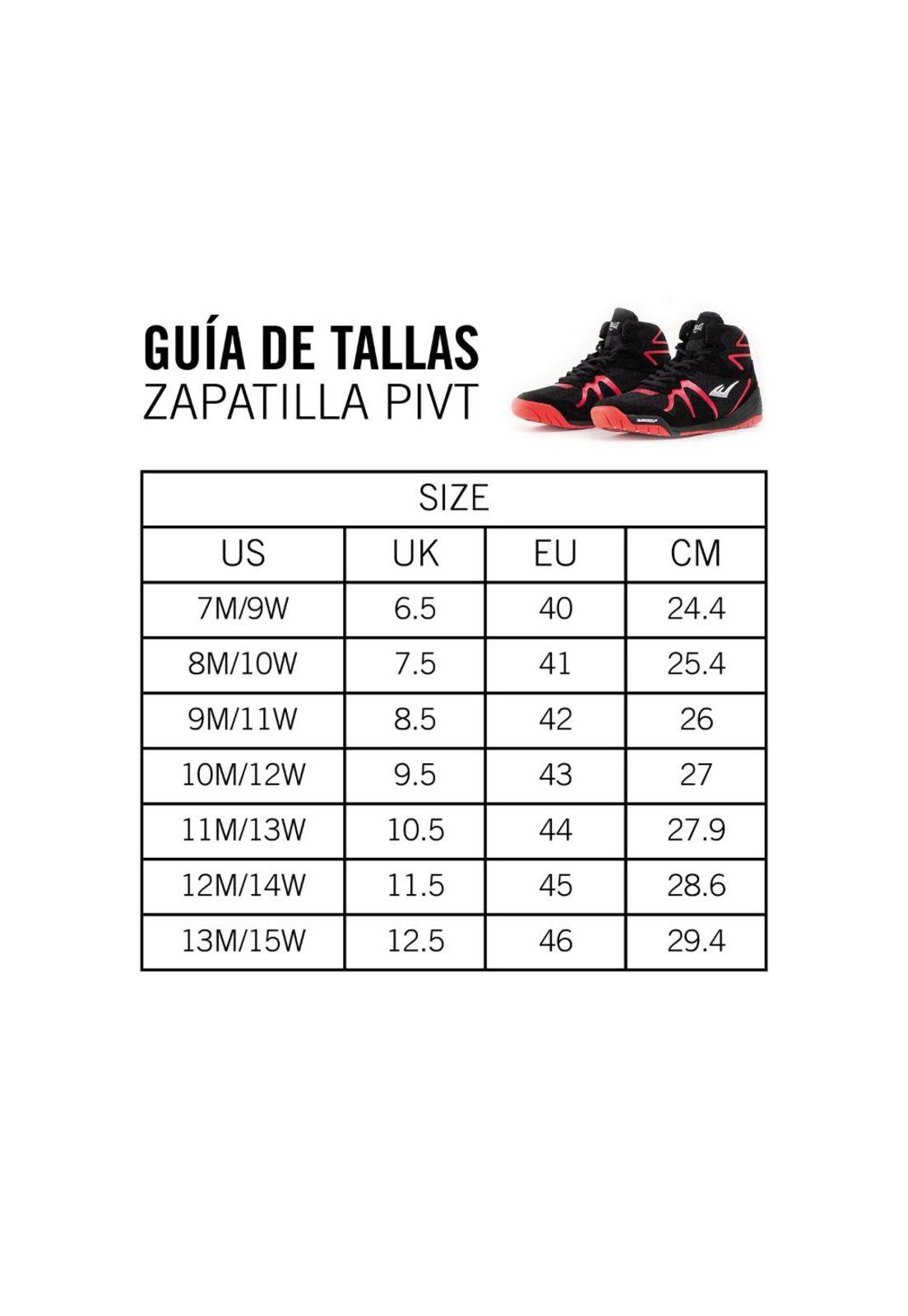 Zapatillas de Boxeo Everlast Pivt Low Top Negro/Rojo-5