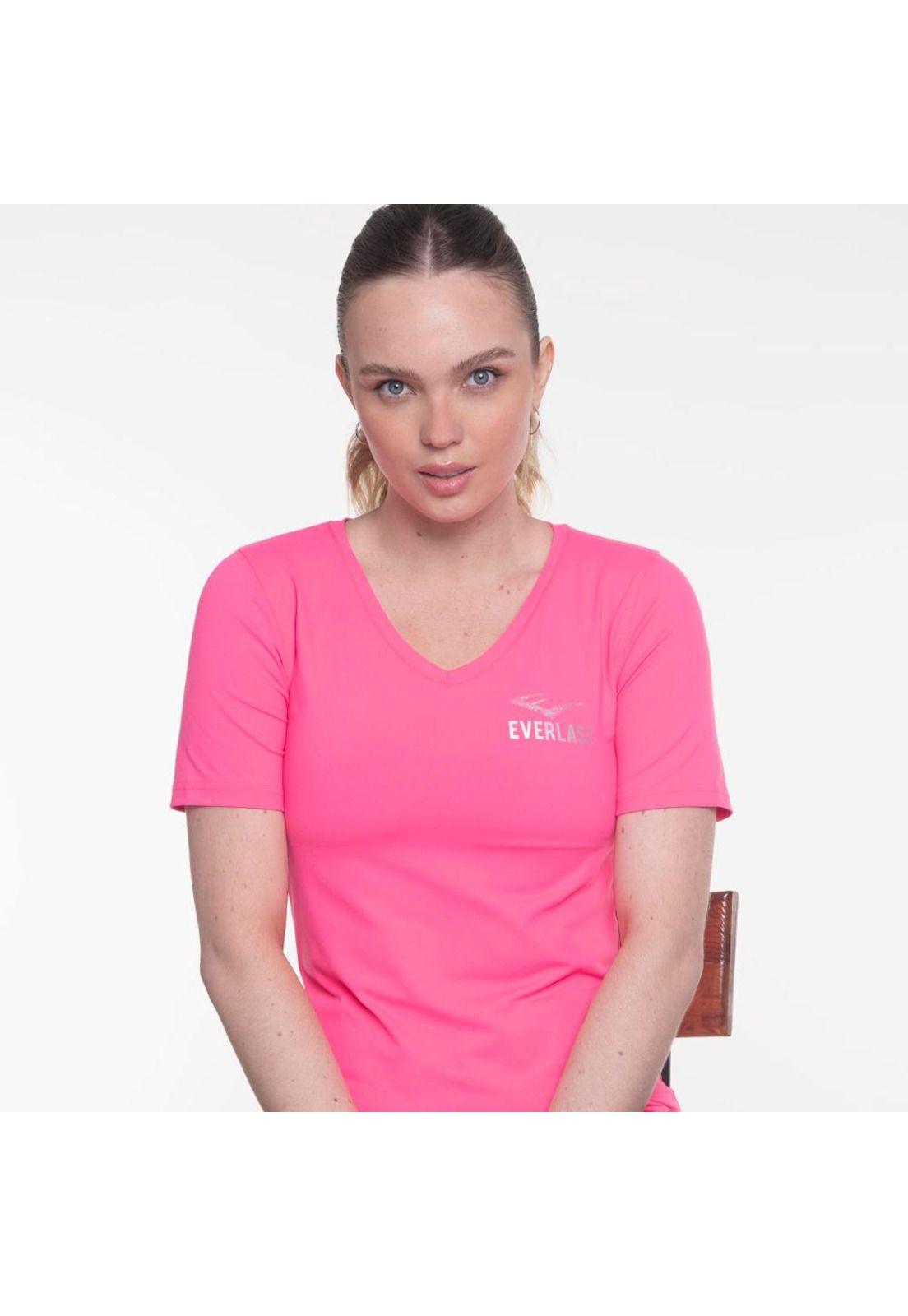 Polera M/C Basic Fucsia Everlast-4