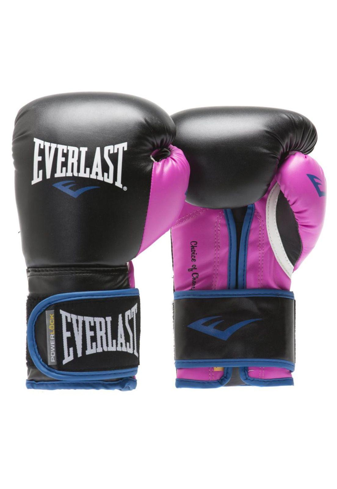 Guantes De Box Everlast Powerlock Negro / Rosado-0