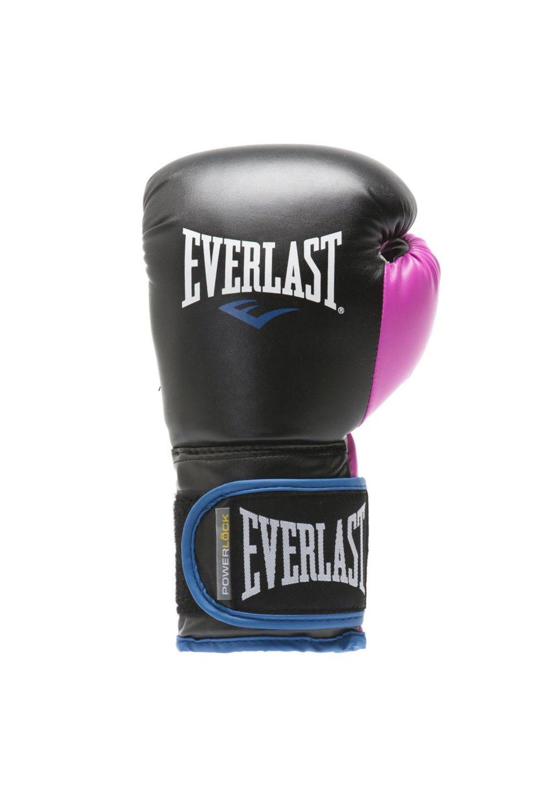 Guantes De Box Everlast Powerlock Negro / Rosado-1
