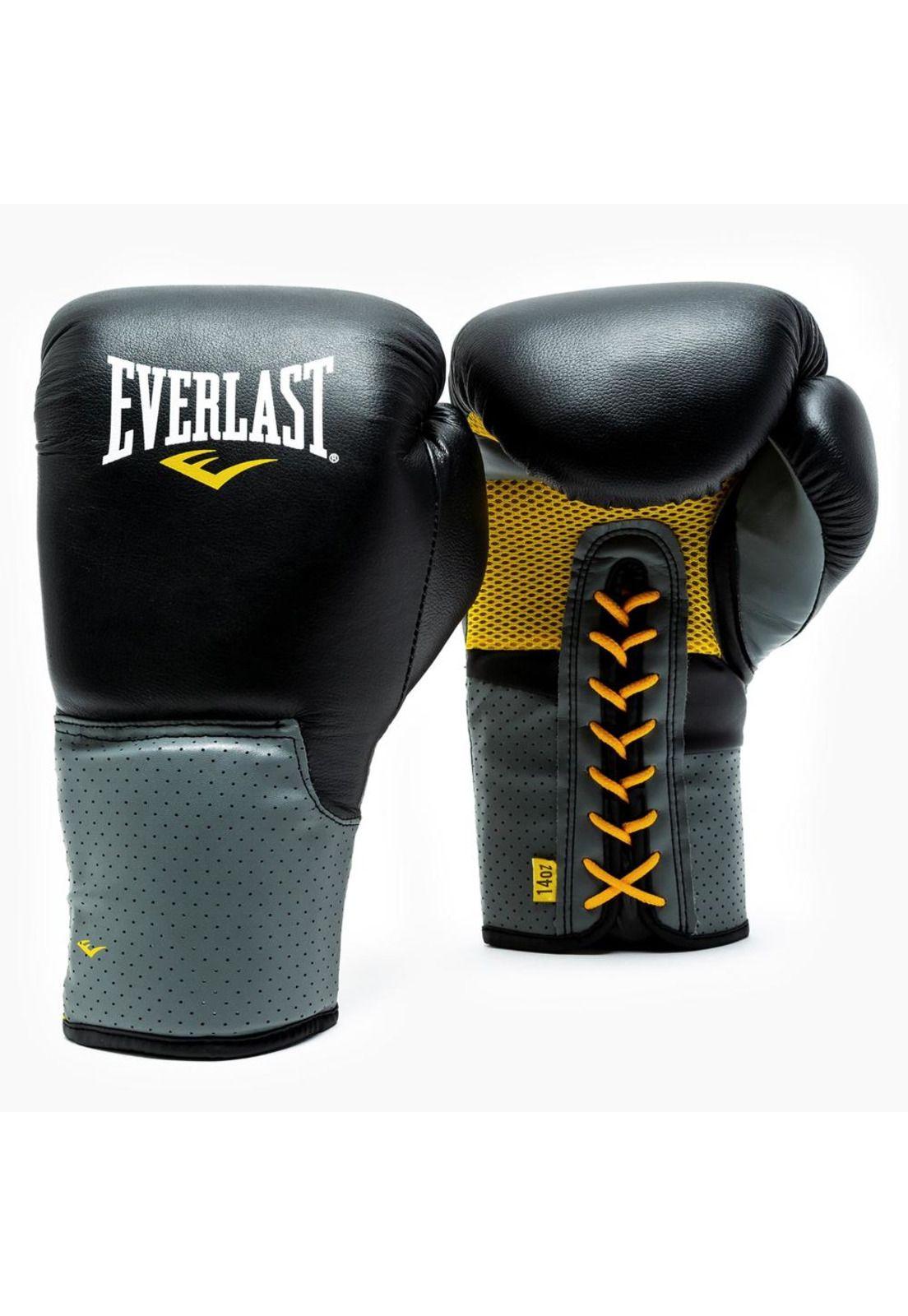 Guantes De Box Everlast Pro Leather Trn Cordones Negro-0
