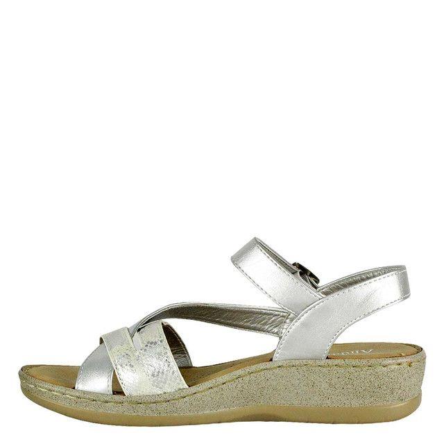 Sandalia Gracia Plateada Takones-2