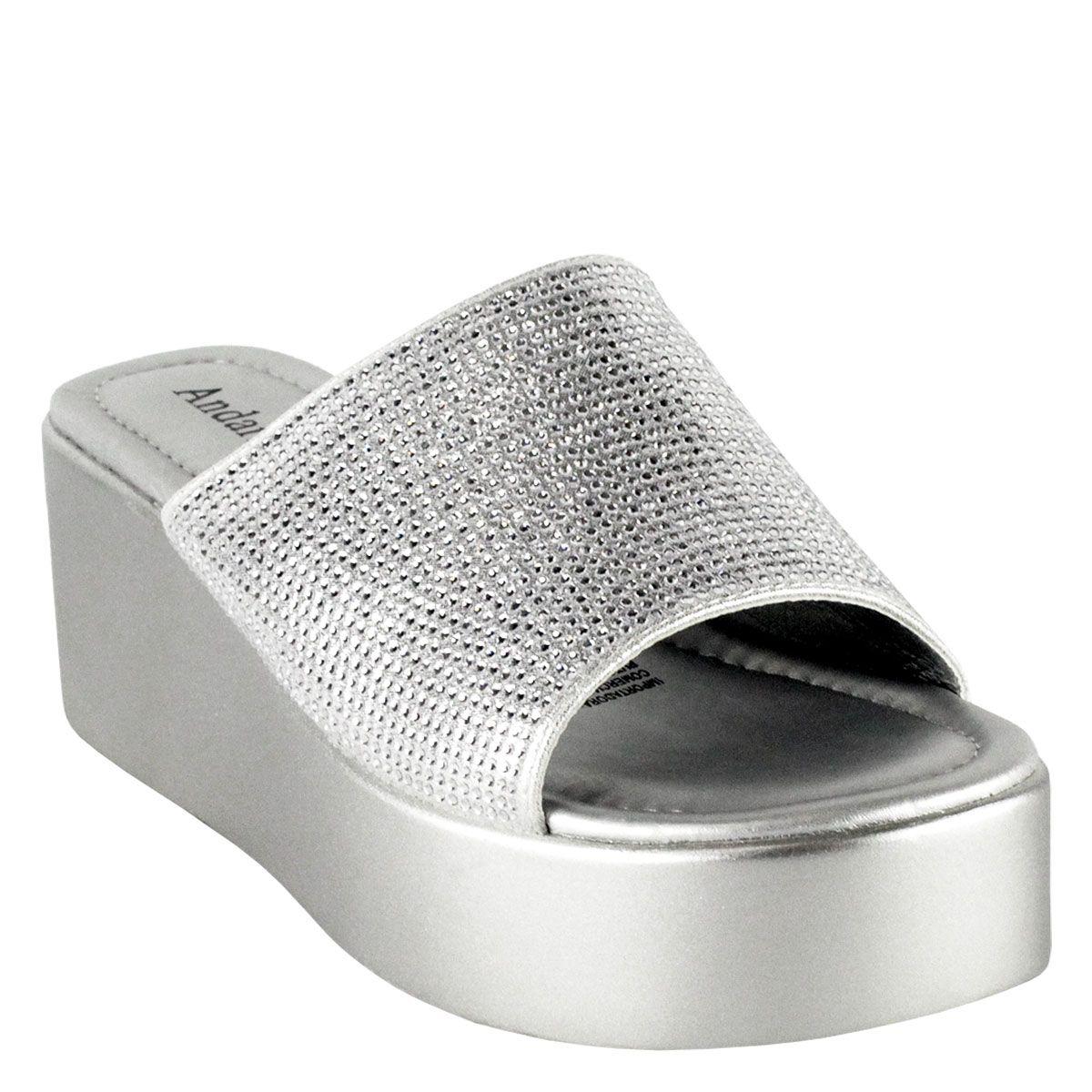 Sandalia Glam Plateada Takones-1