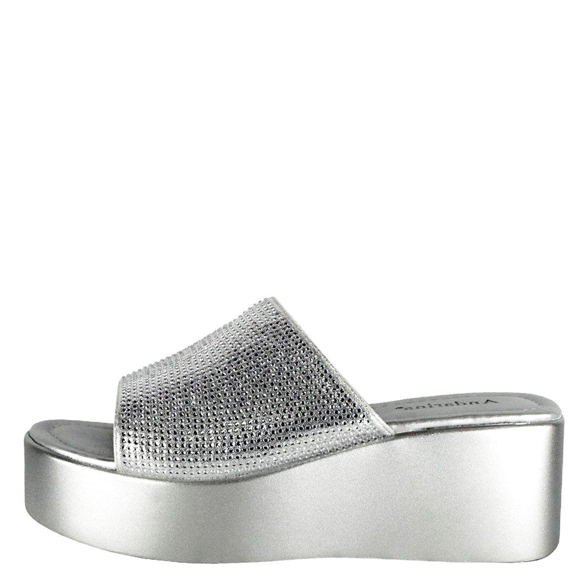 Sandalia Glam Plateada Takones-2