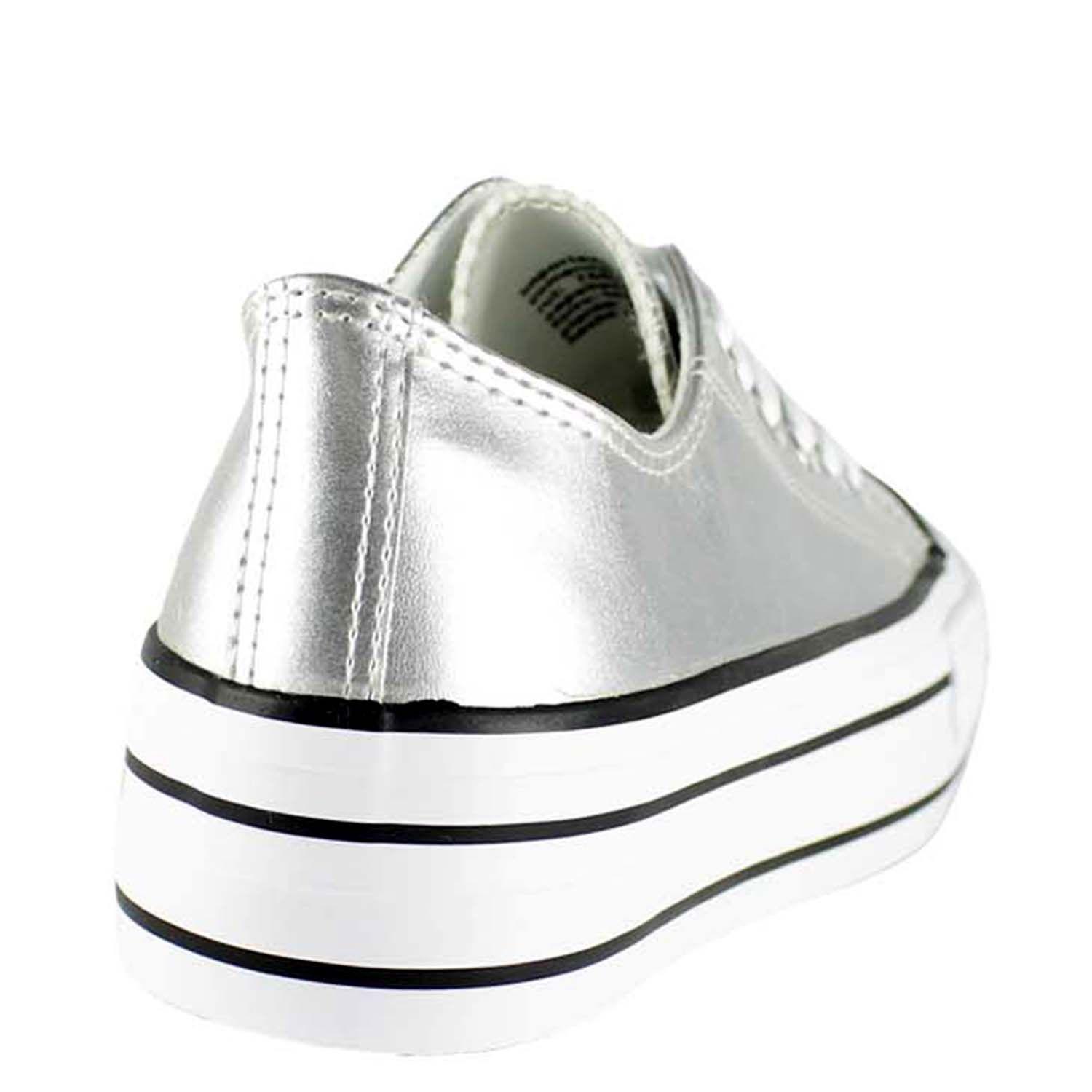 Zapatilla Atenas Plateada Takones-3