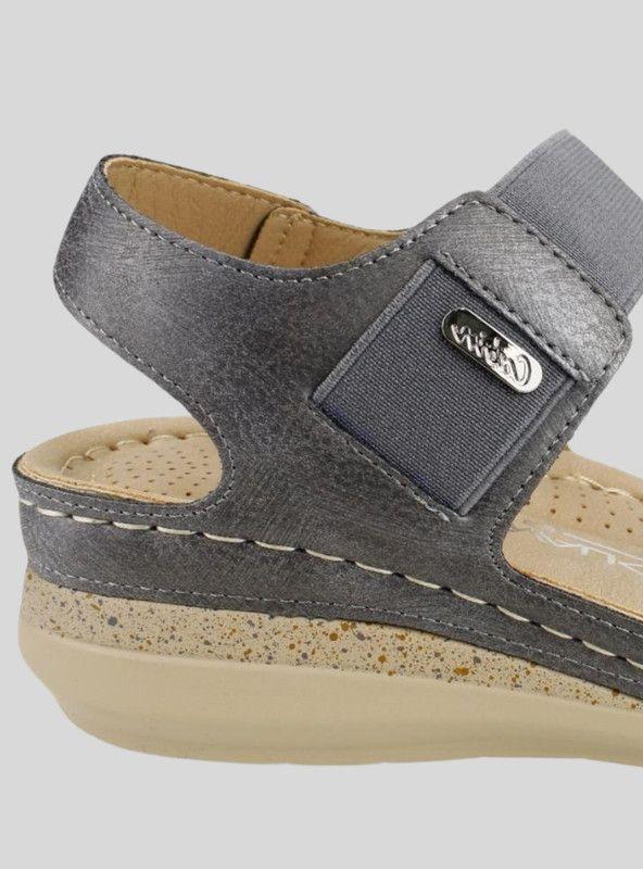 Sandalia New Walk Lisa Confort Gris-3