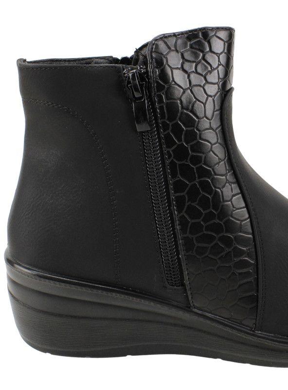 Botín New Walk Reptil Confort Negro-4