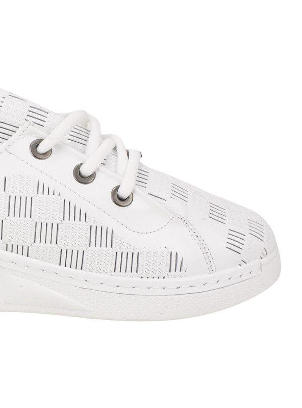 Zapatilla Exs Cuadrille Cuero Blanca-4
