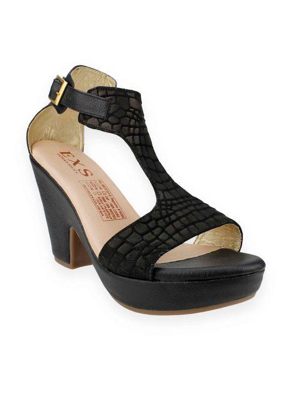 Sandalia Exs Casual Cuero Negra-1