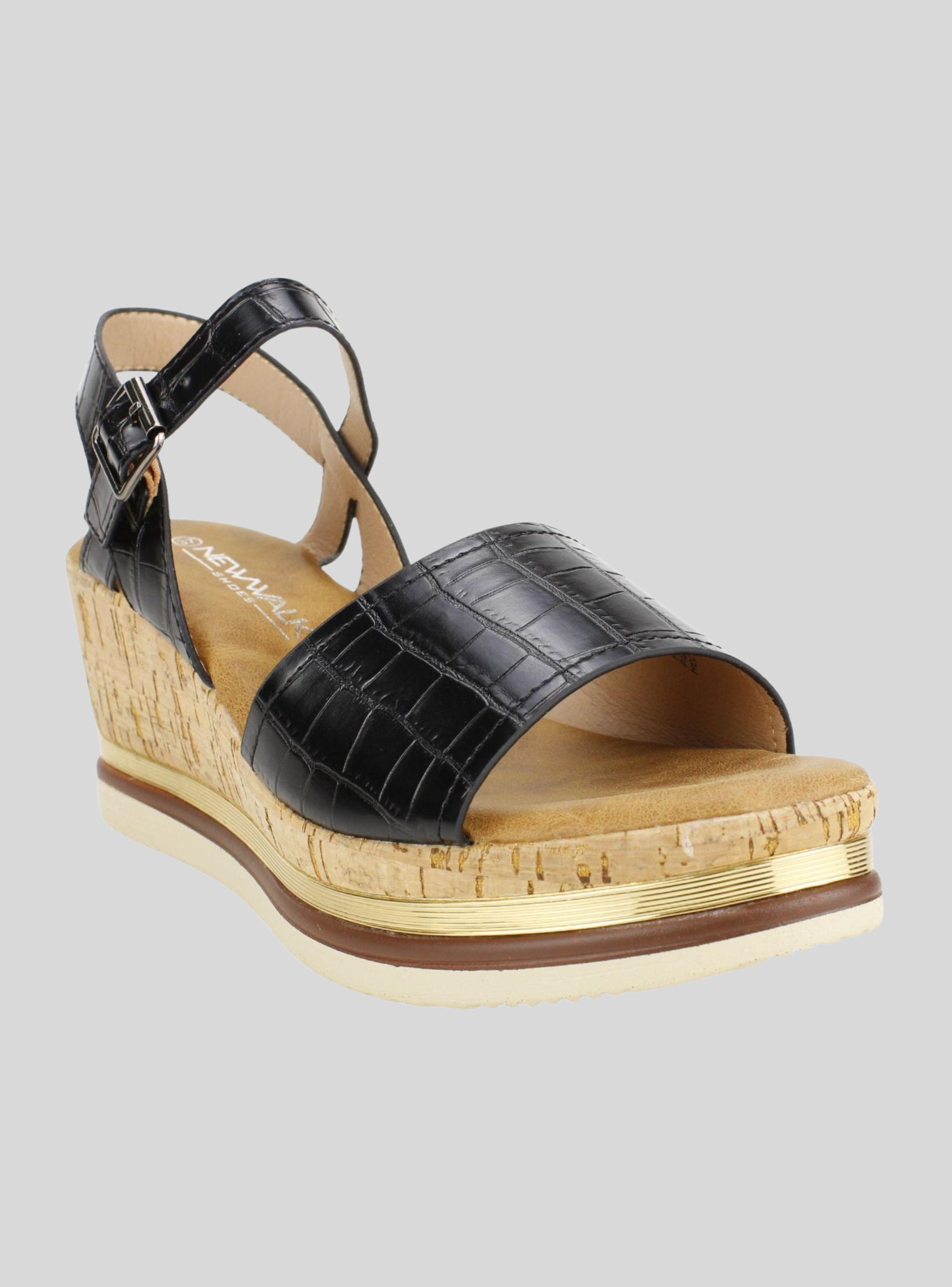 Sandalia New Walk Reptil Negra-1