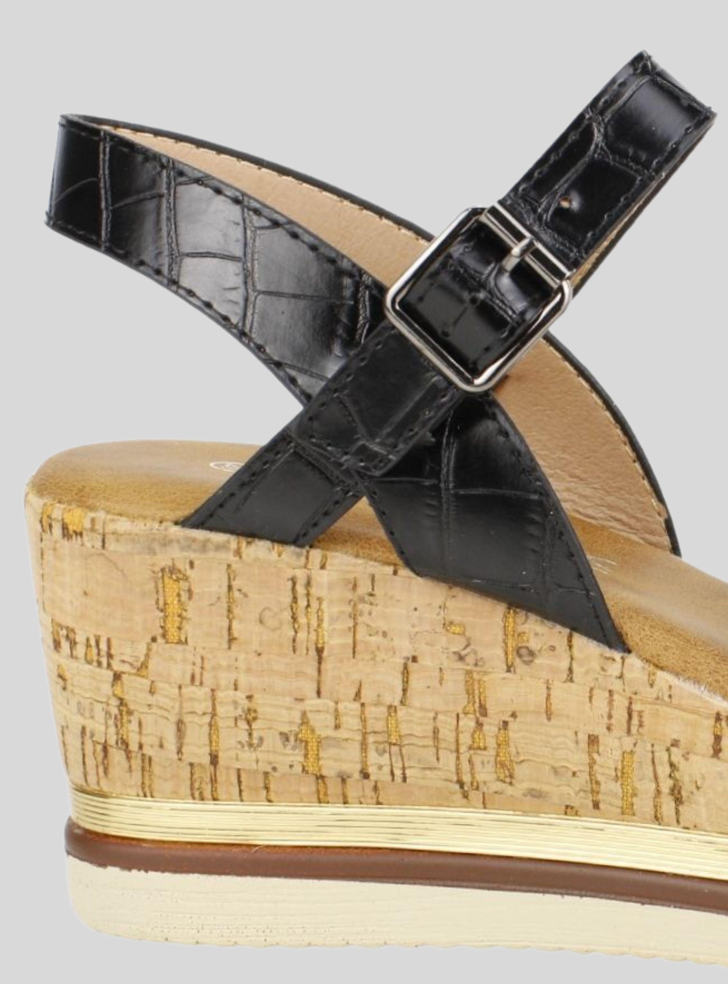 Sandalia New Walk Reptil Negra-3