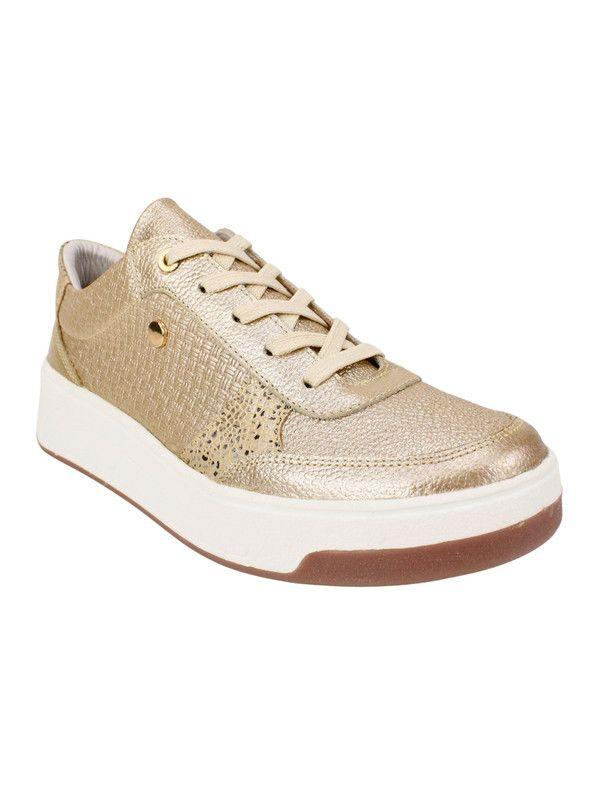Zapatilla Exs Urbana Cuero Dorada-2