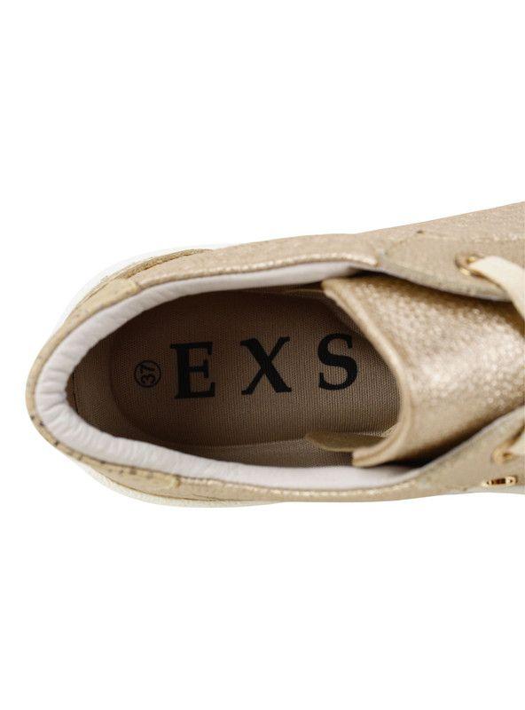 Zapatilla Exs Urbana Cuero Dorada-4