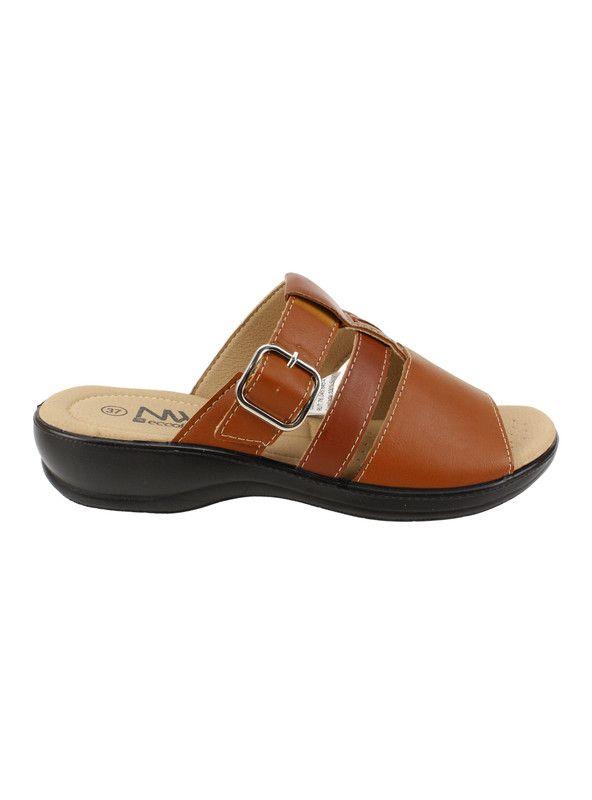 Sandalia New Walk Slip On Broche Marrón-0