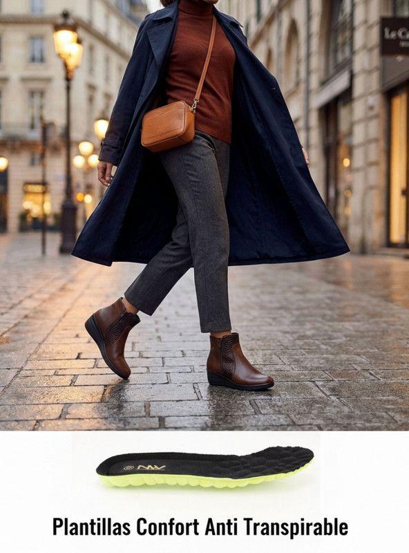 Botín New Walk Reptil Confort Café-1