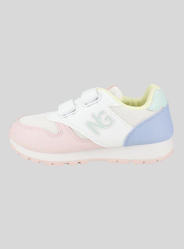 Zapatilla Nat Geo Kids Doble Velcro Blanca-2