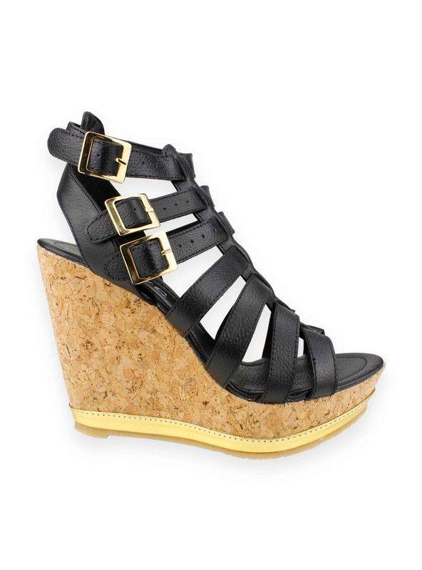 Sandalia Exs Cintas Cuero Negra-0