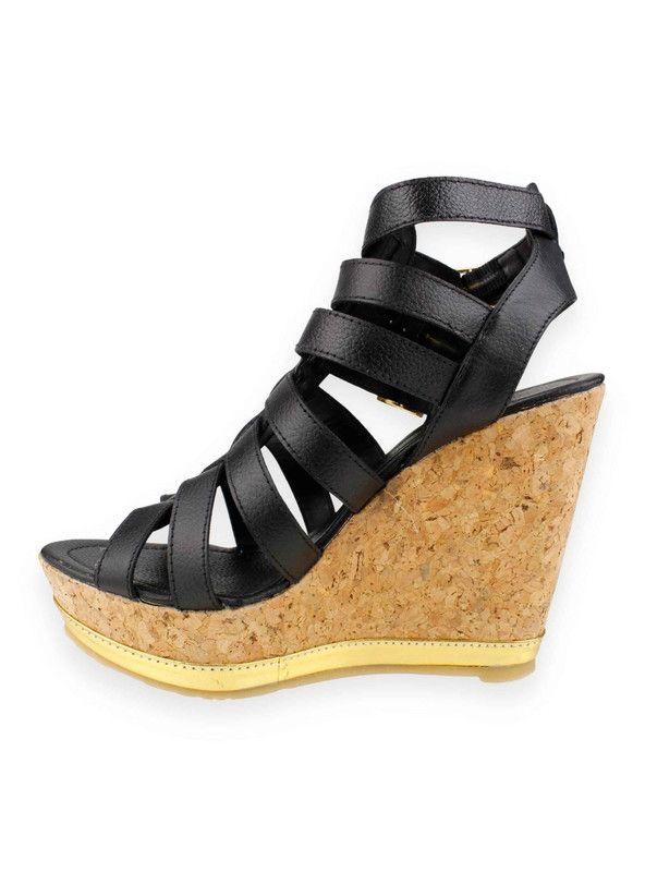 Sandalia Exs Cintas Cuero Negra-2