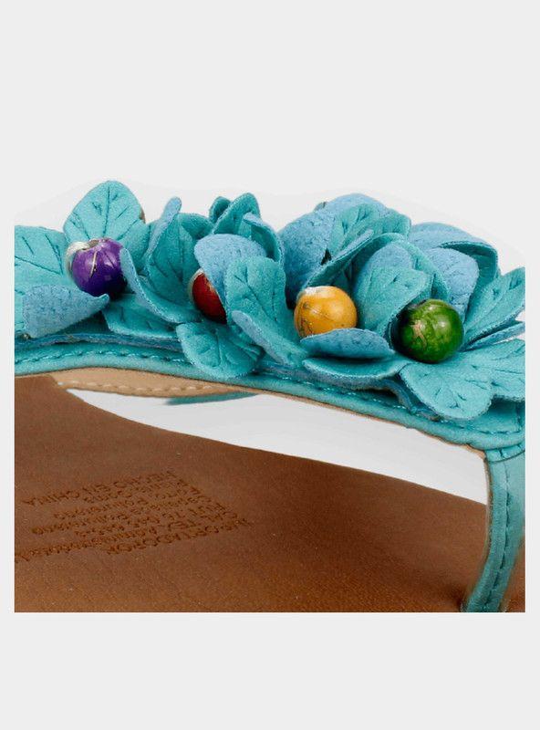 Sandalia New Walk Flores Celeste-3