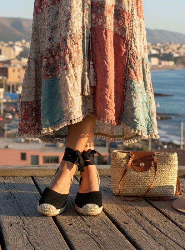 Alpargata Agua de Coco Ema Lazos Negra-1