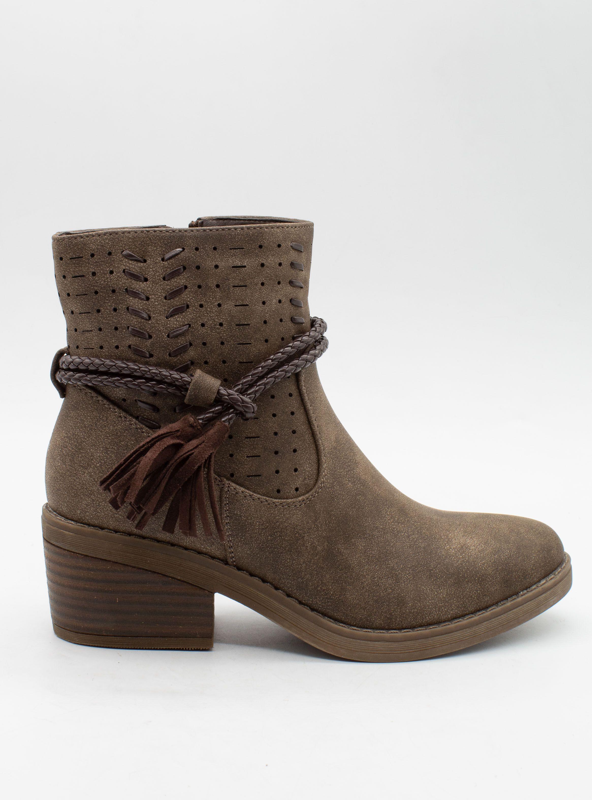 Botín New Walk Troquelado Taupe-1