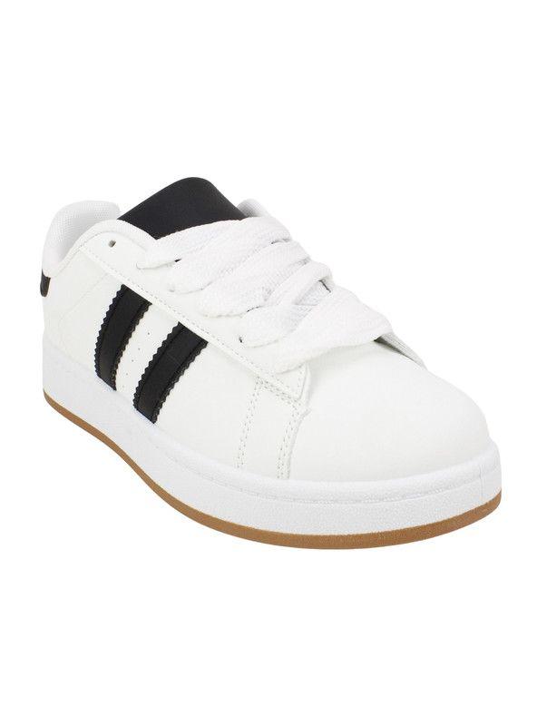 Zapatilla New Walk Clásica Retro Blanca y Negra-2