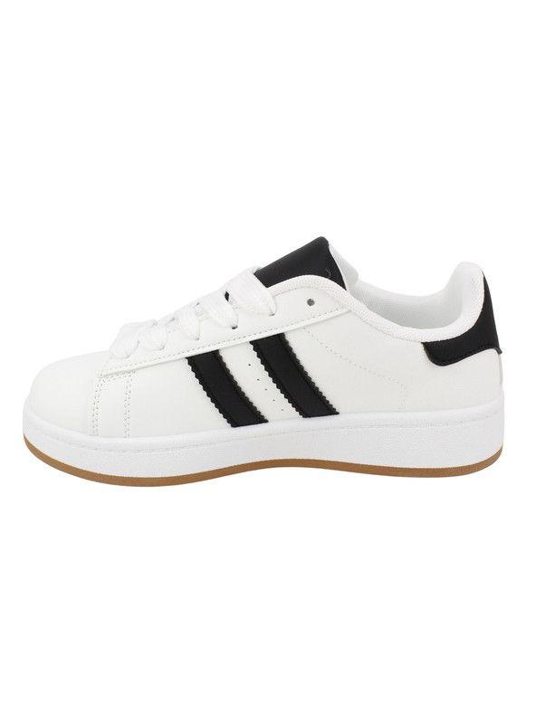 Zapatilla New Walk Clásica Retro Blanca y Negra-3