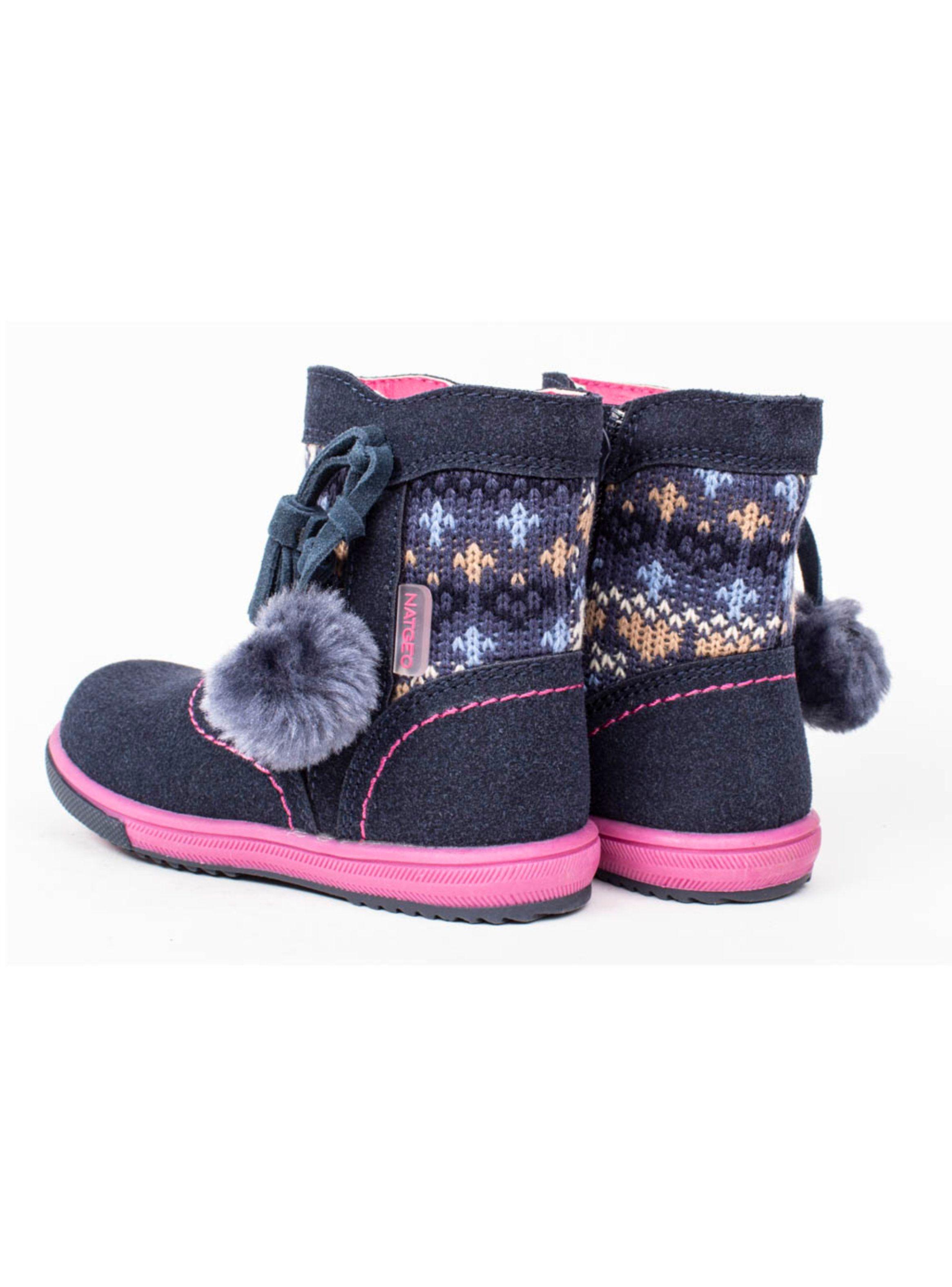 Botín Nat Geo Kids Pompom Navy-4