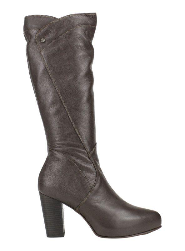 Bota Exs Taco Alto Cuero Café-0