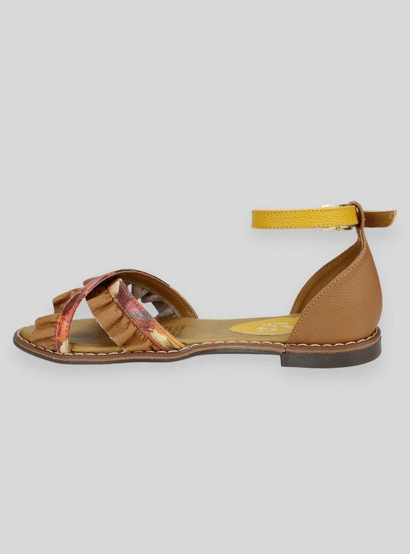 Sandalia Exs Flequillo Cuero Camel-2